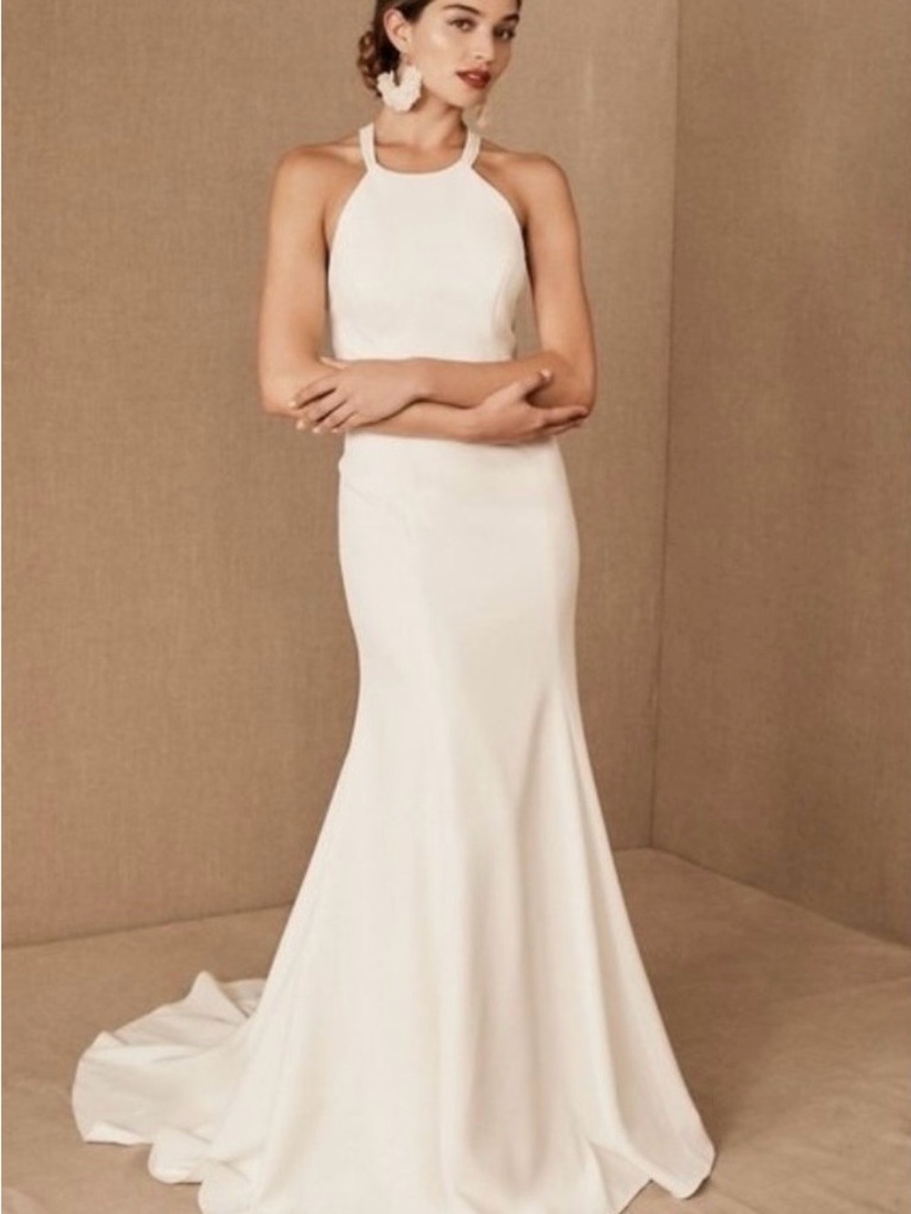 BHLDN Jenny Yoo Shipley gown Ivory Halter Mermaid Wedding Dress